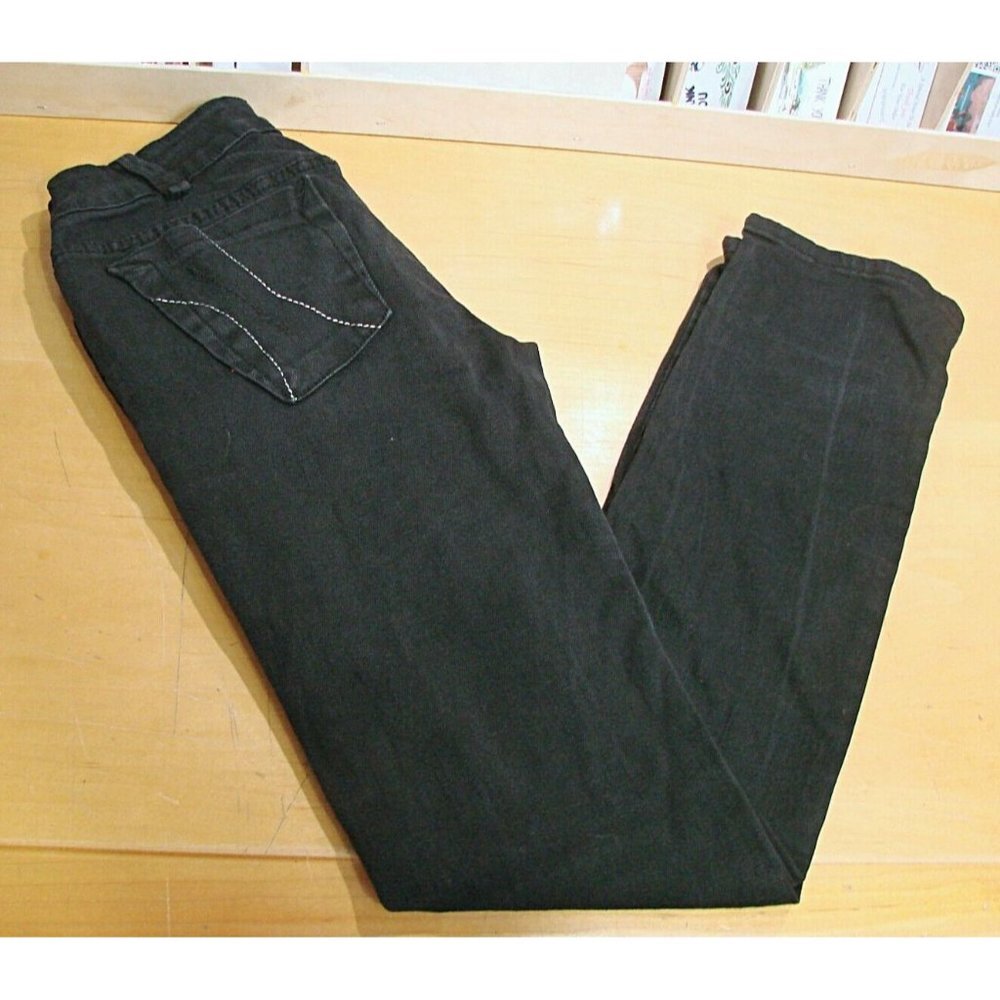 Sexy Girl Womens Sz 28 Jeans Black Denim Low Rise Pocket Straight Cut Inseam 31"